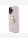 Guess Guess PU genarbtes 4G Metall-Logo Backcover für iPhone 16 Pink