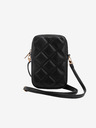 Guess Guess PU Gesteppte 4G Metall Logo Handytasche mit Reißverschluss Schwarz