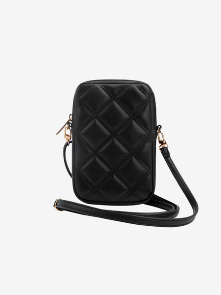 Guess Guess PU Gesteppte 4G Metall Logo Handytasche mit Reißverschluss Schwarz