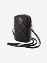 Guess Guess PU Gesteppte 4G Metall Logo Handytasche mit Reißverschluss Schwarz