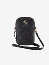Guess Guess PU Gesteppte 4G Metall Logo Handytasche mit Reißverschluss Schwarz