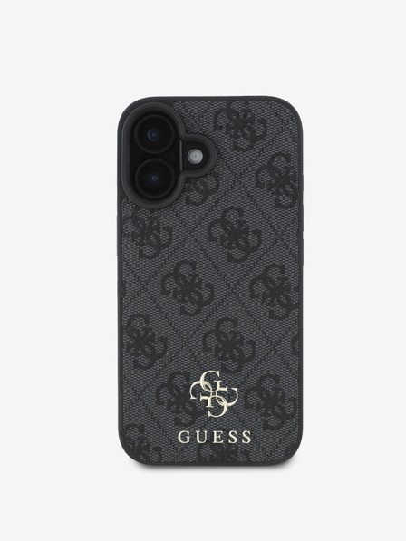 Guess Guess PU 4G Small Metal Logo MagSafe Schutzhülle für iPhone 16 Grau
