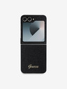 Guess Guess PC/TPU Glitter Flakes Metall Logo Back Cover für Samsung Galaxy Z Flip 6 Schwarz