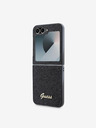 Guess Guess PC/TPU Glitter Flakes Metall Logo Back Cover für Samsung Galaxy Z Flip 6 Schwarz