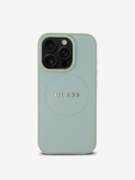 Guess Guess PU Grained Classic Logo MagSafe Back Cover für iPhone 16 Pro Grün