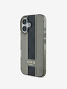 Guess Guess IML Middle 4G Stripe Back Cover für iPhone 16 Schwarz