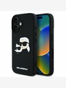 Karl Lagerfeld Karl Lagerfeld 3D Rubber Double Heads Back Cover für iPhone 16 Schwarz
