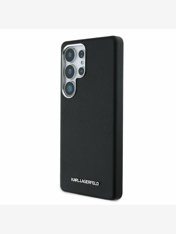 Karl Lagerfeld Karl Lagerfeld PU Saffiano Metall-Logo und Rahmen Backcover für Samsung Galaxy S25 Ultra Schwarz