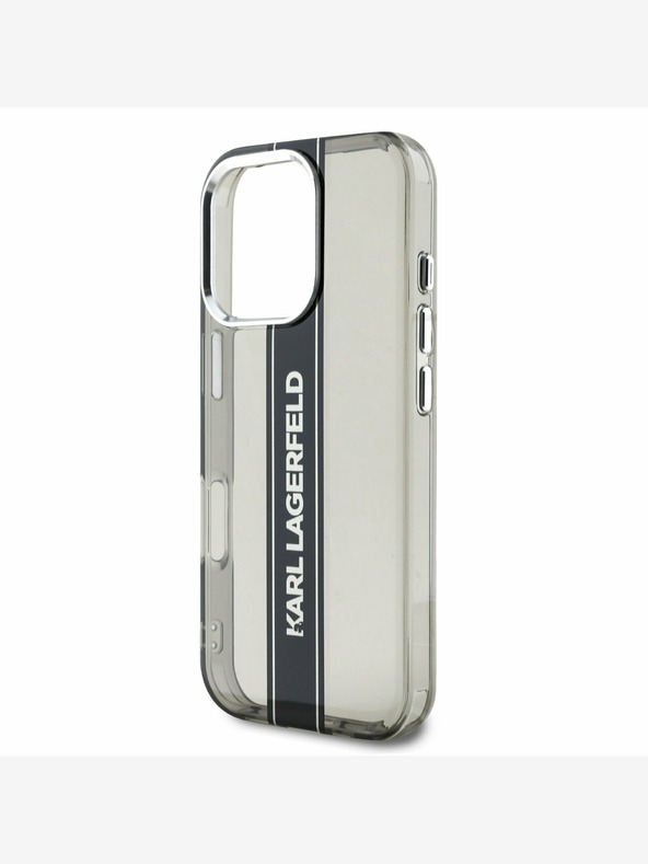 Karl Lagerfeld Karl Lagerfeld IML Stripe Logo Back Cover für iPhone 16 Pro Max Schwarz