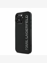 Karl Lagerfeld Karl Lagerfeld 3D-Gummi-Glitzer-Logo-Rückseite für iPhone 15 Pro Max Schwarz
