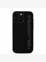 Karl Lagerfeld Karl Lagerfeld 3D Rubber Glitter Logo Back Cover für iPhone 16 Pro Max Schwarz