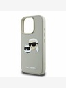 Karl Lagerfeld Karl Lagerfeld 3D Rubber Double Heads Back Cover für iPhone 16 Pro Beige