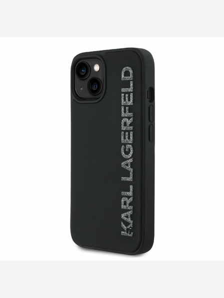 Karl Lagerfeld Karl Lagerfeld 3D-Gummi-Glitzer-Logo-Rückseite für iPhone 14 Schwarz
