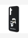 Karl Lagerfeld Karl Lagerfeld 3D Gummi Karl und Choupette Rückendeckel für Samsung Galaxy S24 FE Schwarz