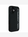 Karl Lagerfeld Karl Lagerfeld 3D Rubber Glitter Logo Back Cover für iPhone 16 Schwarz
