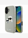 Karl Lagerfeld Karl Lagerfeld 3D-Gummi-Doppelkopf-Rückseite für iPhone 16 Beige