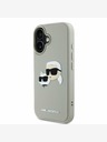 Karl Lagerfeld Karl Lagerfeld 3D-Gummi-Doppelkopf-Rückseite für iPhone 16 Beige