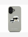 Karl Lagerfeld Karl Lagerfeld 3D-Gummi-Doppelkopf-Rückseite für iPhone 16 Beige