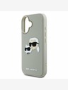 Karl Lagerfeld Karl Lagerfeld 3D-Gummi-Doppelkopf-Rückseite für iPhone 16 Beige
