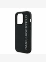 Karl Lagerfeld Karl Lagerfeld 3D Rubber Glitter Logo Back Cover für iPhone 14 Pro Schwarz