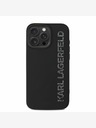 Karl Lagerfeld Karl Lagerfeld 3D-Gummi-Glitzer-Logo-Rückseite für iPhone 15 Pro Schwarz