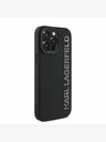 Karl Lagerfeld Karl Lagerfeld 3D-Gummi-Glitzer-Logo-Rückseite für iPhone 15 Pro Schwarz