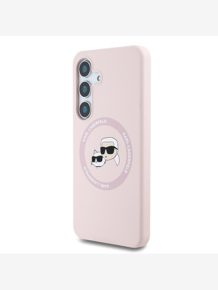 Karl Lagerfeld Karl Lagerfeld Liquid Silicone K&CH Heads MagSafe Back Cover für Samsung Galaxy S25+ Pink