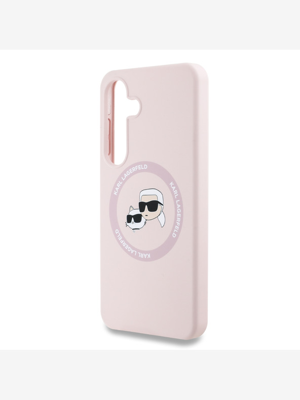 Karl Lagerfeld Karl Lagerfeld Liquid Silicone K&CH Heads MagSafe Back Cover für Samsung Galaxy S25+ Pink