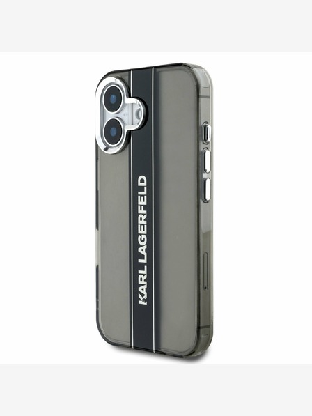 Karl Lagerfeld Karl Lagerfeld IML Stripe Logo Back Cover für iPhone 16 Schwarz