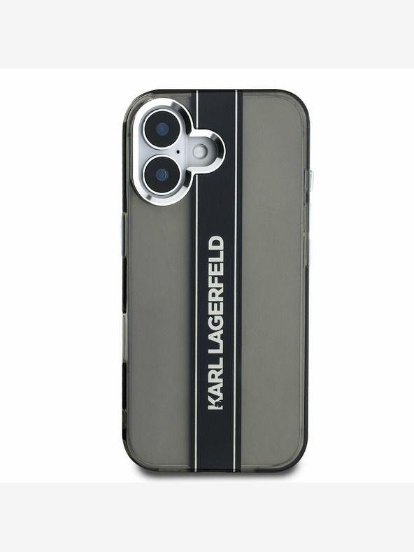Karl Lagerfeld Karl Lagerfeld IML Stripe Logo Back Cover für iPhone 16 Schwarz