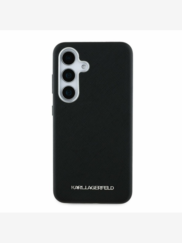 Karl Lagerfeld Karl Lagerfeld PU Saffiano Metall Logo und Rahmen Back Cover für Samsung Galaxy S25 Schwarz
