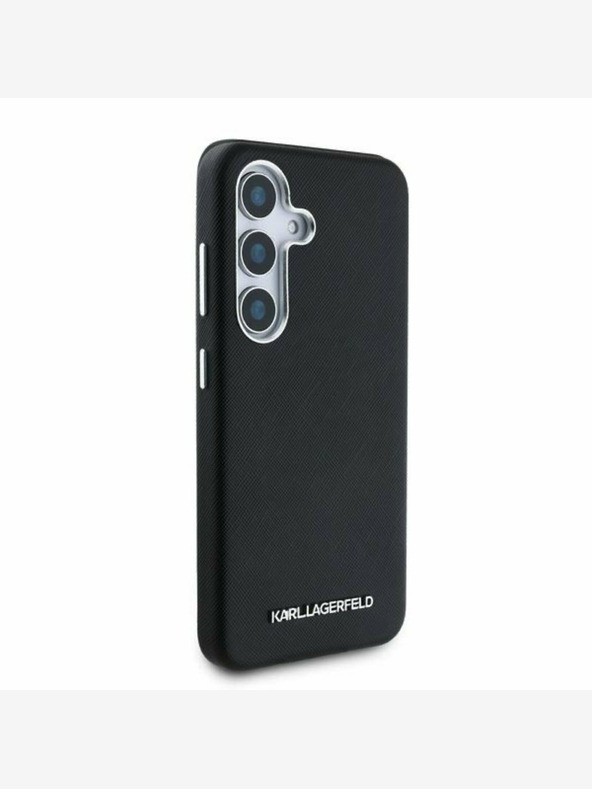 Karl Lagerfeld Karl Lagerfeld PU Saffiano Metall Logo und Rahmen Back Cover für Samsung Galaxy S25 Schwarz