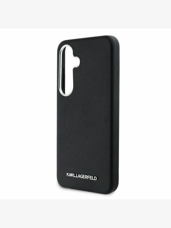 Karl Lagerfeld Karl Lagerfeld PU Saffiano Metall Logo und Rahmen Back Cover für Samsung Galaxy S25 Schwarz