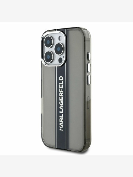 Karl Lagerfeld Karl Lagerfeld IML Stripe Logo Back Cover für iPhone 16 Pro Schwarz