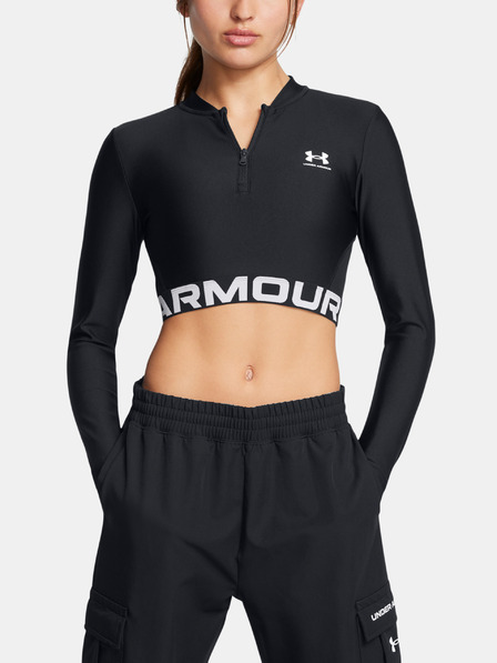 Under Armour Damen-T-Shirt Under Armour HeatGear Rib 1/4 Zip LS