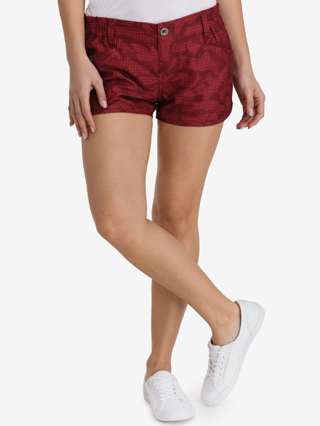Sam 73 Rote gemusterte Shorts für Frauen SAM 73