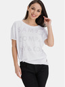Sam 73 Weißes lockeres Damen-T-Shirt mit SAM 73 Aufdruck