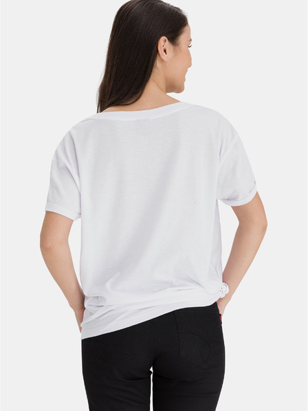 Sam 73 Weißes lockeres Damen-T-Shirt mit SAM 73 Aufdruck