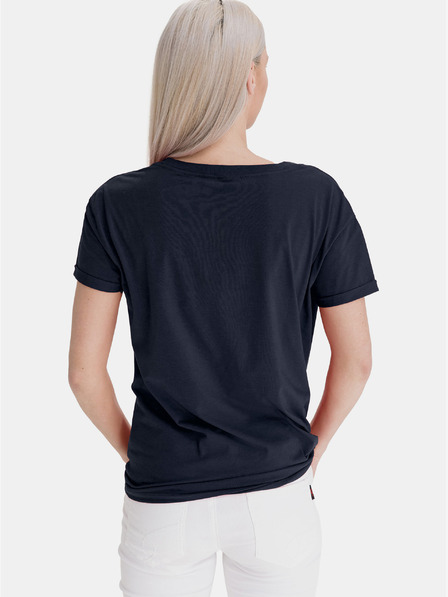 Sam 73 Dunkelblaues loses Damen-T-Shirt mit Aufdruck SAM 73