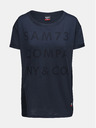 Sam 73 Dunkelblaues loses Damen-T-Shirt mit Aufdruck SAM 73