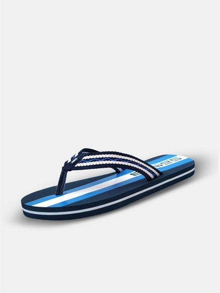 Sam 73 Blau gestreifte Herren-Flip-Flops SAM 73