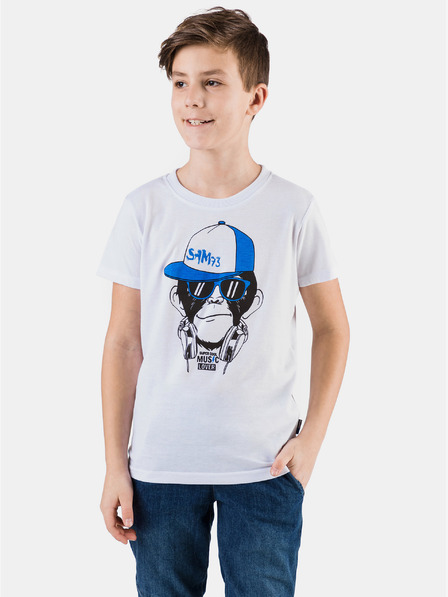 Sam 73 Weißes bedrucktes T-Shirt für Jungen SAM 73