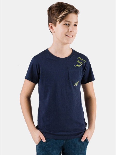 Sam 73 Dunkelblaues Jungen-T-Shirt mit Tasche SAM 73