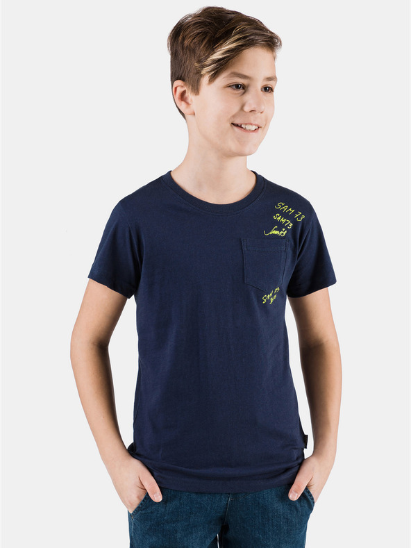 Sam 73 Dunkelblaues Jungen-T-Shirt mit Tasche SAM 73