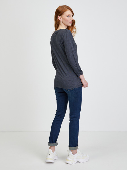 Sam 73 Dunkelgrau gestreiftes Damen-T-Shirt SAM 73