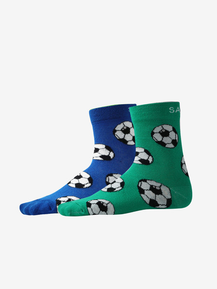 Sam 73 Satz mit zwei Paar gemusterten Socken in blau und grün SAM 73 Unupo