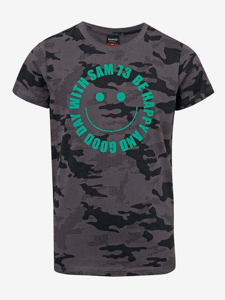 Sam 73 Dunkelgraues gemustertes T-Shirt für Jungen SAM 73 Kelvin