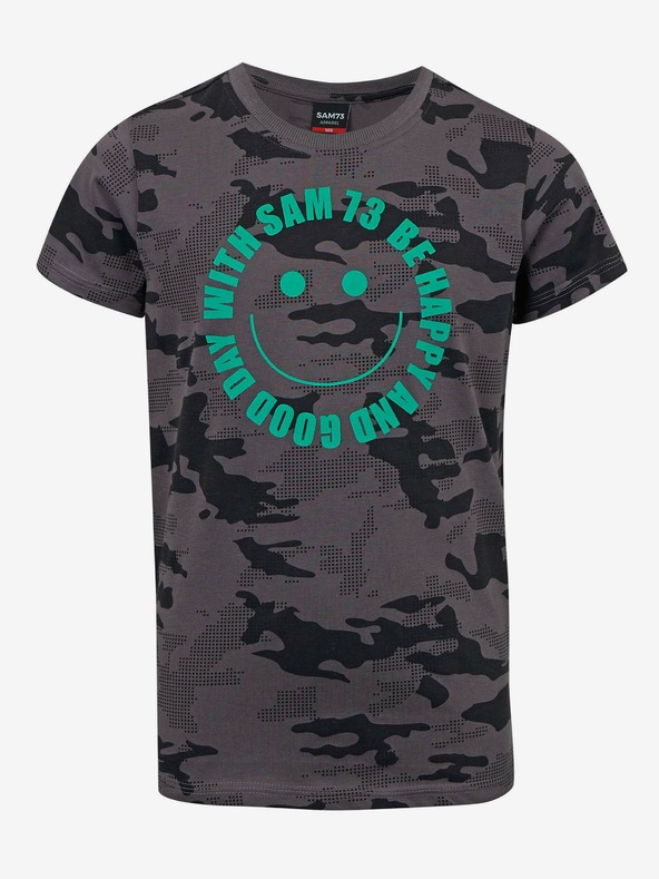 Sam 73 Dunkelgraues gemustertes T-Shirt für Jungen SAM 73 Kelvin
