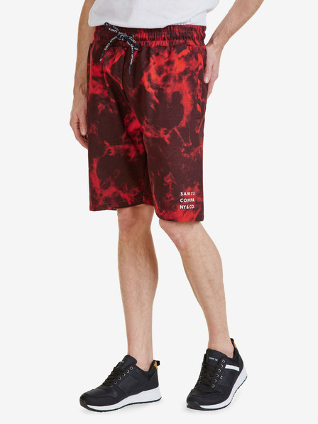 Sam 73 Rote gemusterte Shorts für Herren SAM 73 Benedict