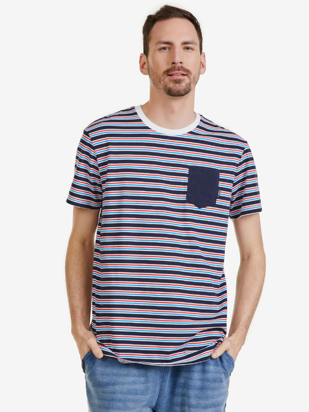 Sam 73 Dunkelblau gestreiftes Herren-T-Shirt SAM 73 Martin